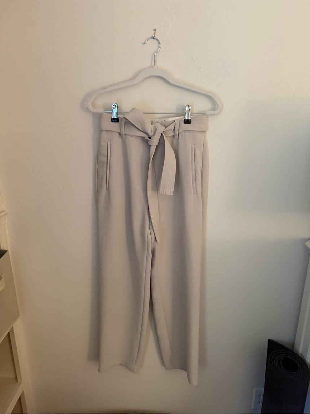 Wilfred Cream Paperbag Tie-Waist Wide-Leg Pants